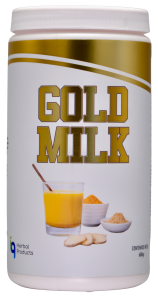 Fotografia de producto Gold Milk con contenido de 600 gr de Iq Herbal Products